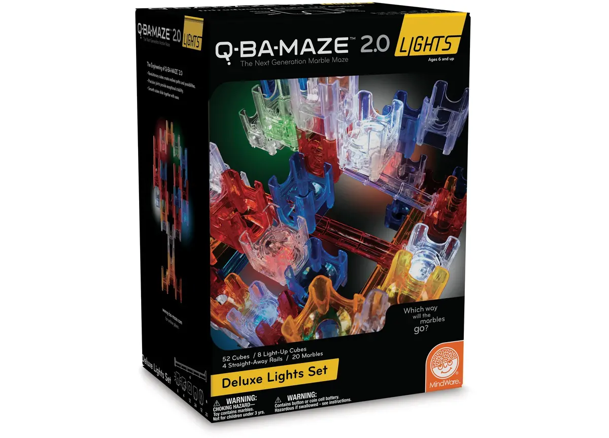 Mindware Q-Ba-Maze 2.0 Deluxe Lights Set - Interactive Marble Maze 1