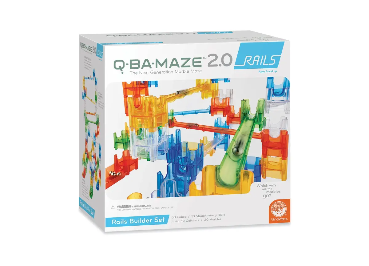 Mindware Q-Ba-Maze 2.0 Rails Builder Set - Interactive Marble Maze Construction Kit 1