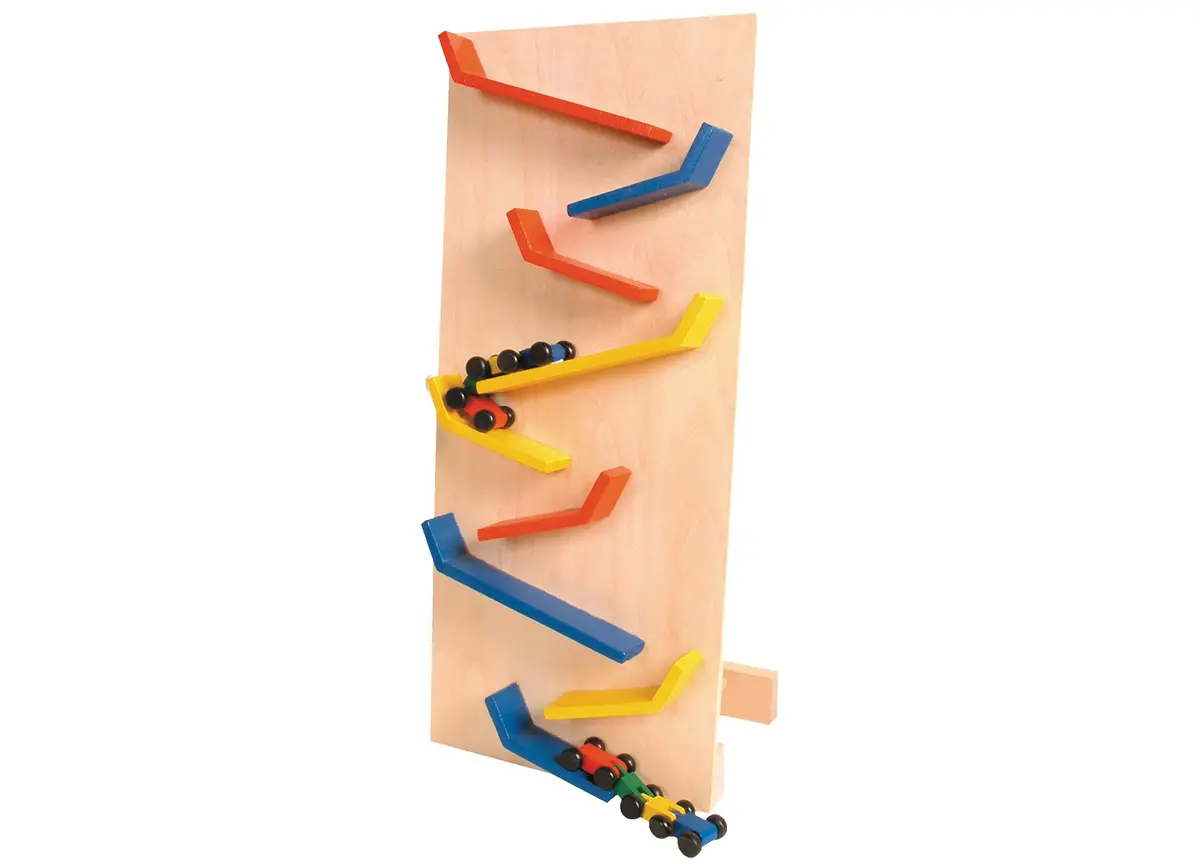 Perisphere & Trylon Zoom! Wooden Gravity Racing Track With Colorful Cars 2