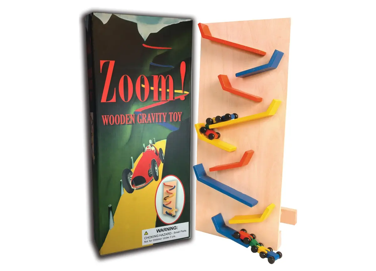 Perisphere & Trylon Zoom! Wooden Gravity Racing Track With Colorful Cars 1