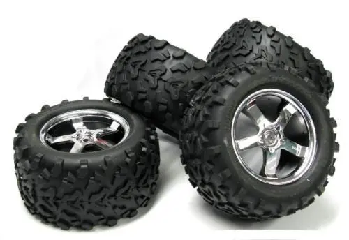 Fits T-Maxx 3.3 Tires 4973 5373 (Assembled 4 Wheels 6.3" 14Mm Hex 49077-3 1