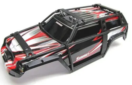 Summit Updated Body (Black & Red Exocage Cover Shell Painted  Traxxas 5607 1