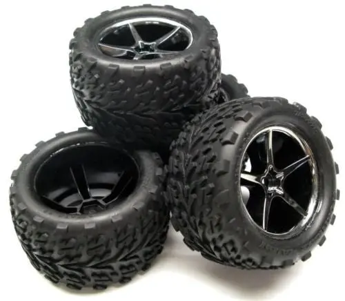1/16 E-Revo Preglued Tires & Wheels (Talon Gemini) Factory Glued 71076-3 1