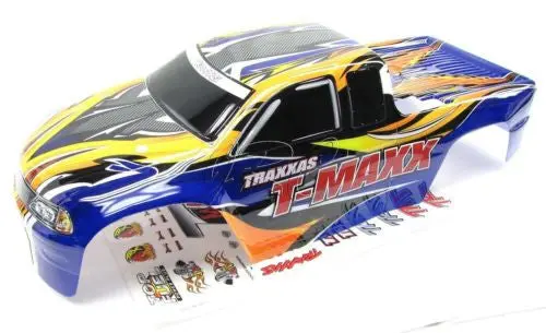 Classic T-Maxx 2.5 Body Shell (Blue, Orange W/ Decals Prographix 49104 1