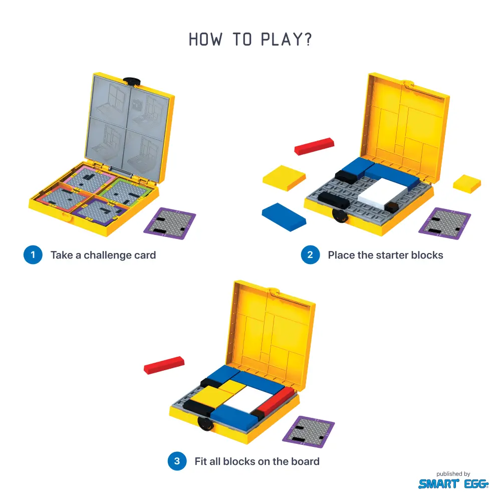 Mondrian Blocks Yellow Edition - 88 Challenge Logic Puzzle Game 1