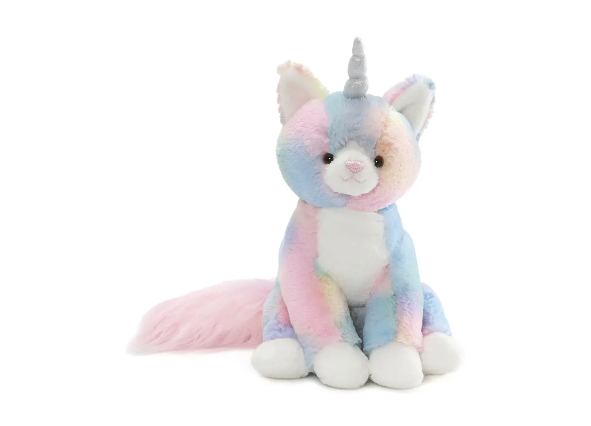 Gund Happy & Fun 9 Inch Rainbow Shimmer Caticorn Plush Toy - Pastel 1