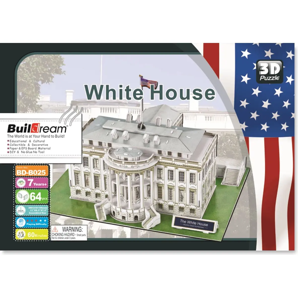 Buildream White House 2017 3D Puzzle - 64 Pieces 1