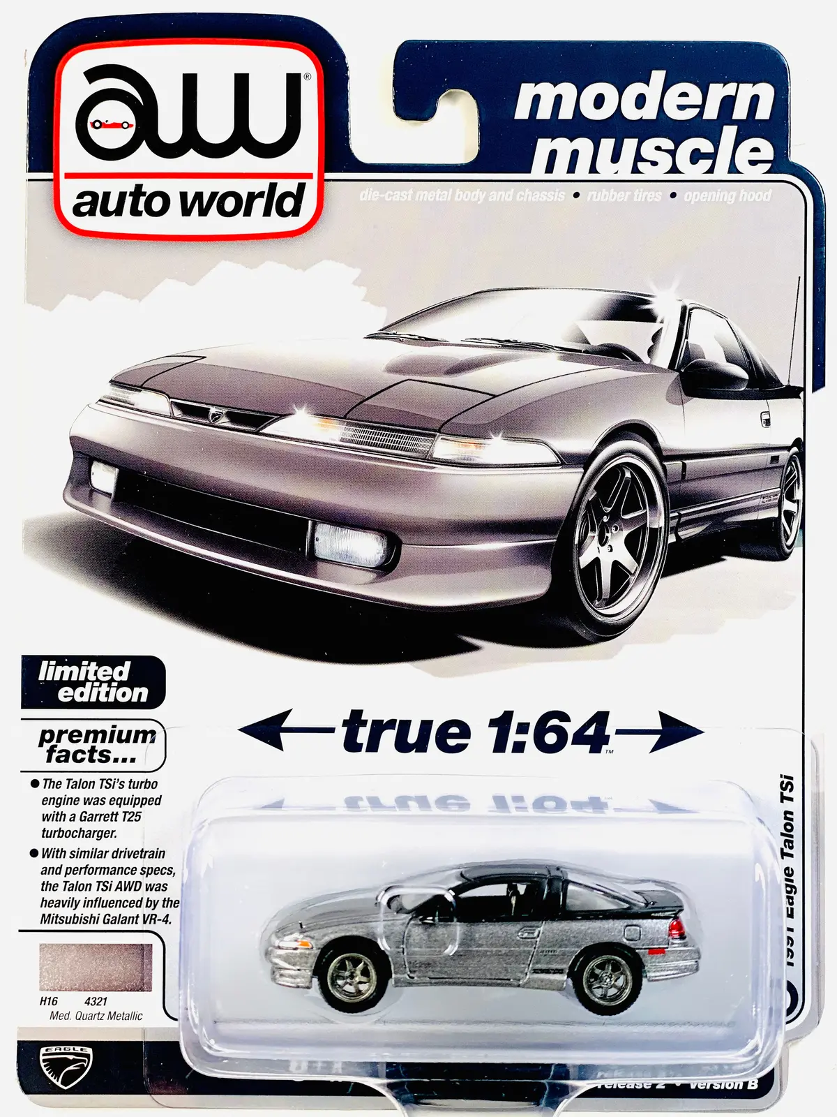 Auto World Modern Muscle 1991 Eagle Talon Tsi Med. Quartz Metallic 1