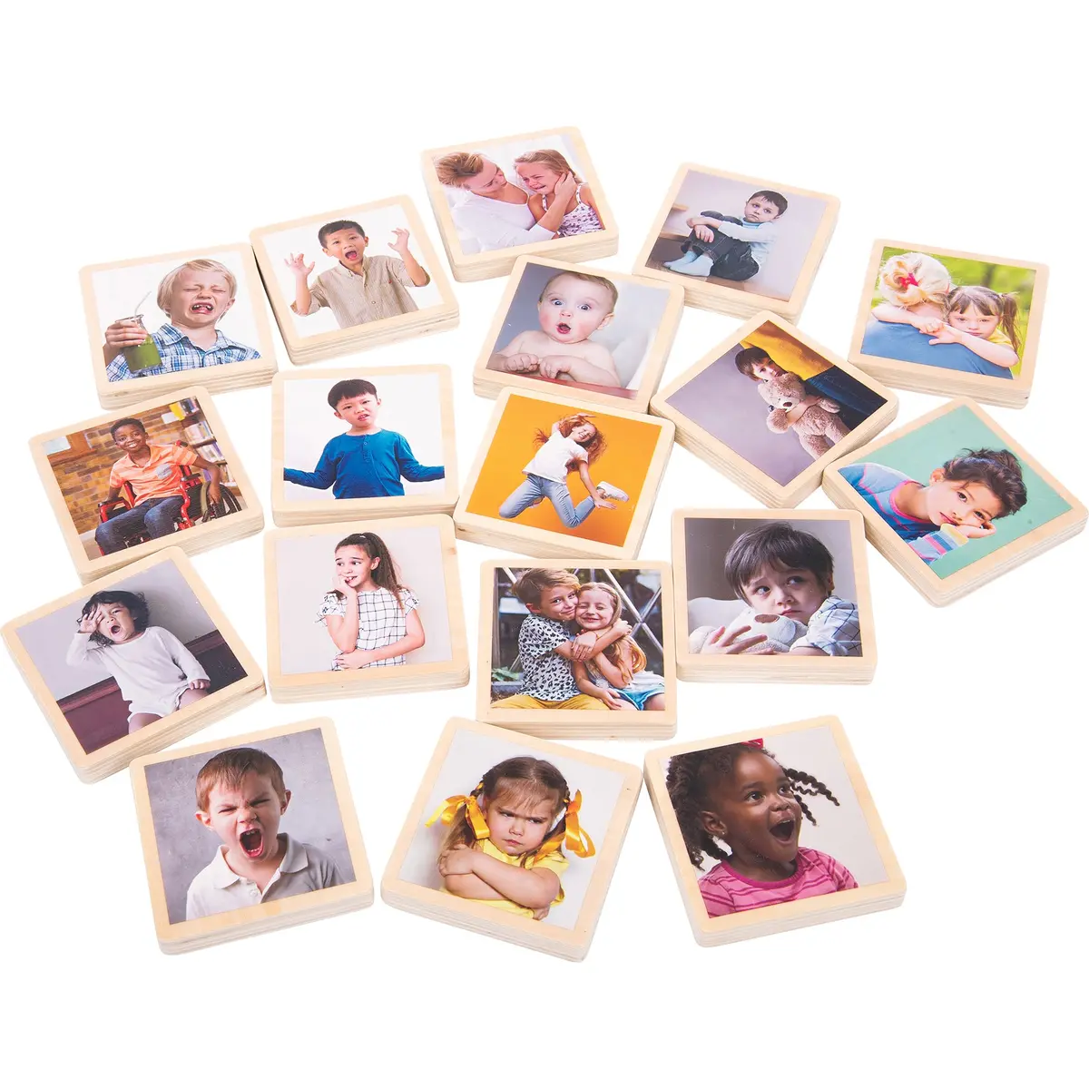 Tickit My Emotions Wooden Tiles - Educational Emotion Recognition Set - 18 Pieces 1