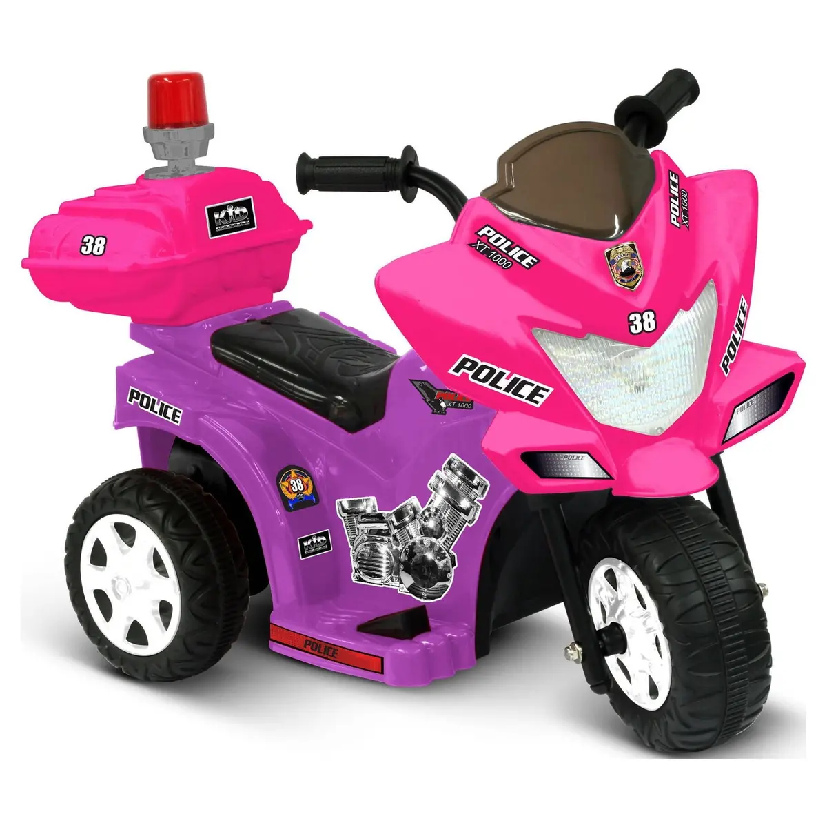 Kid Motorz 6V Lil Patrol Ride-On In Purple & Pink With Siren And Storage Box 1