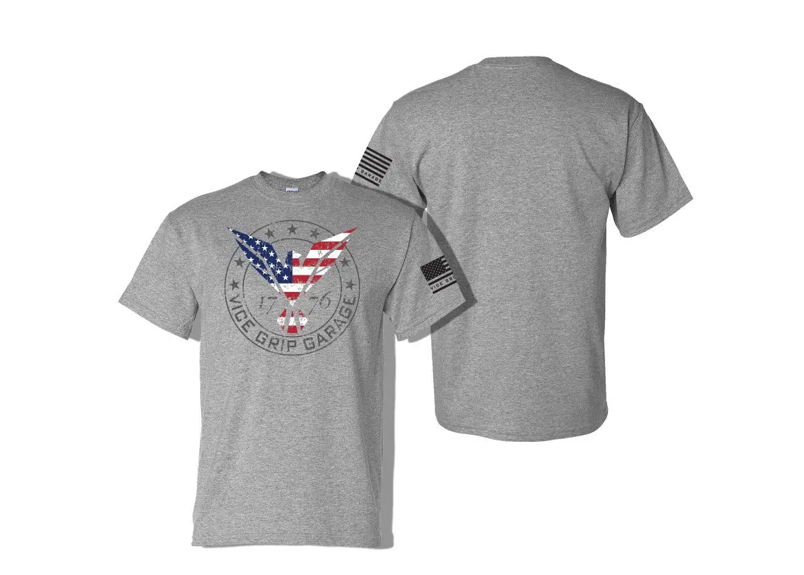 Patriotic Flying Eagle T-Shirt (Grey Or Black) 1