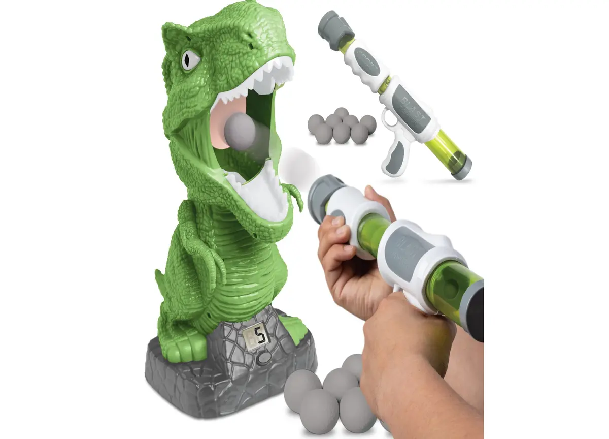 Discovery Kids T-Rex Hungry Feeding Game, Air Launcher Shooting Adventure 1