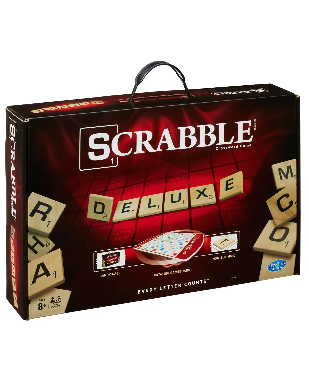 Hasbro Scrabble Deluxe Edition Board Game With Rotating Gameboard And Deluxe Carry Case 1