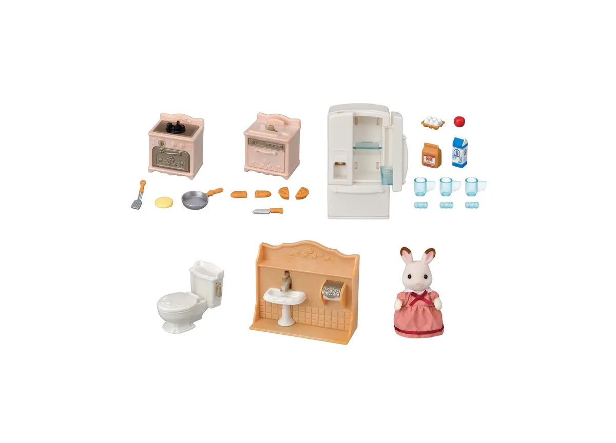 Calico Critters Playful Starter Furniture Set With Rabbit Mother & Interactive Features 1