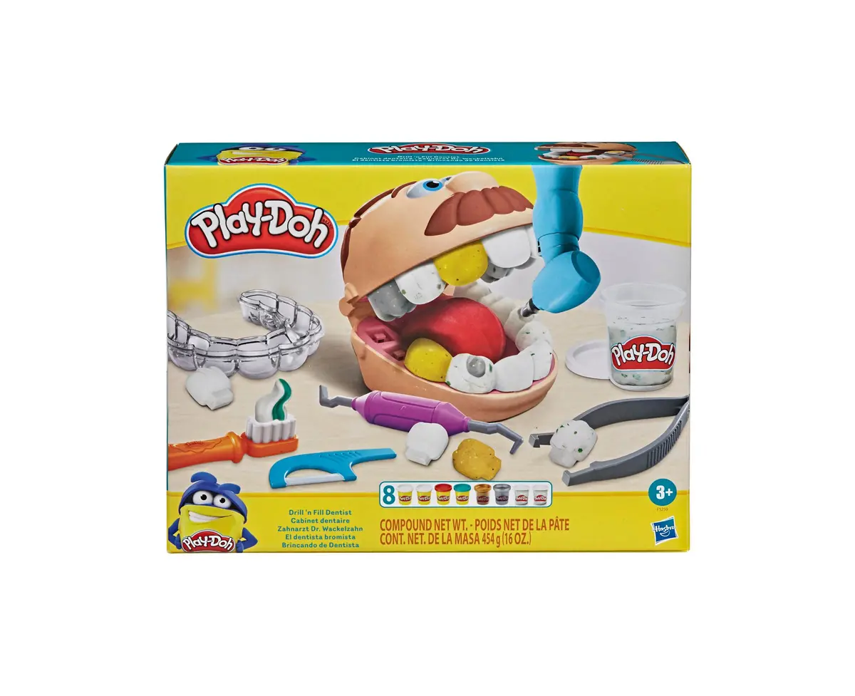 Play-Doh Drill 'N Fill Dentist Toy Set With Dental Tools And Non-Toxic Dough 1