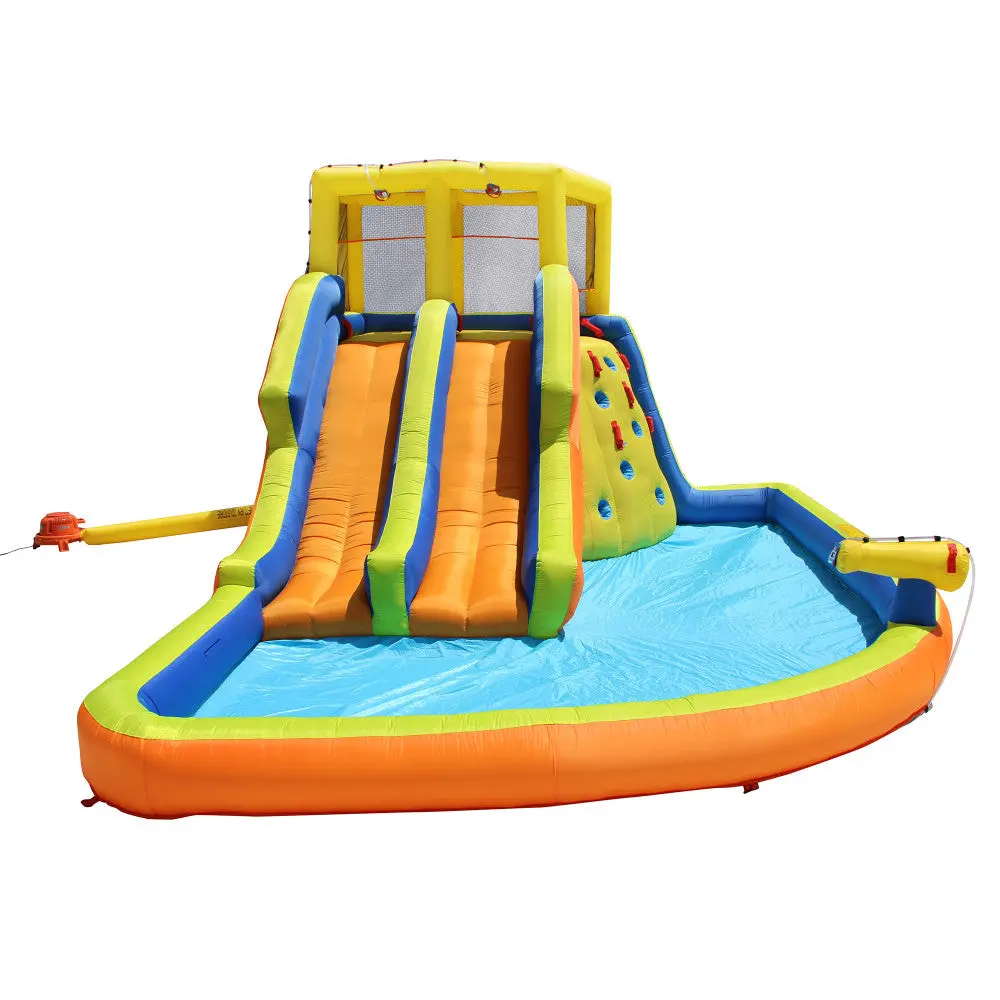 Banzai Double Drench Water Park, Inflatable Dual Slide Backyard Splash Toy 1