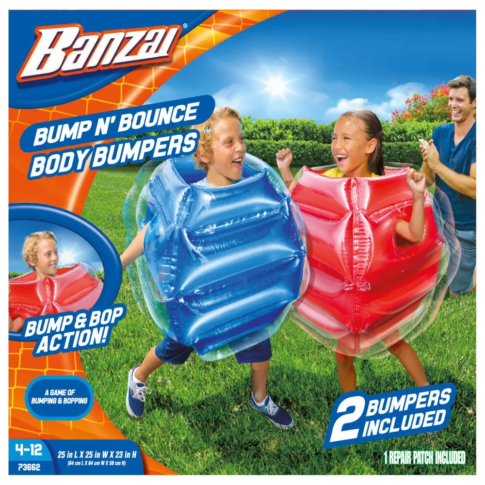 Banzai Bump N Bounce Body Bumpers, Red & Blue, Outdoor/Indoor Play 1