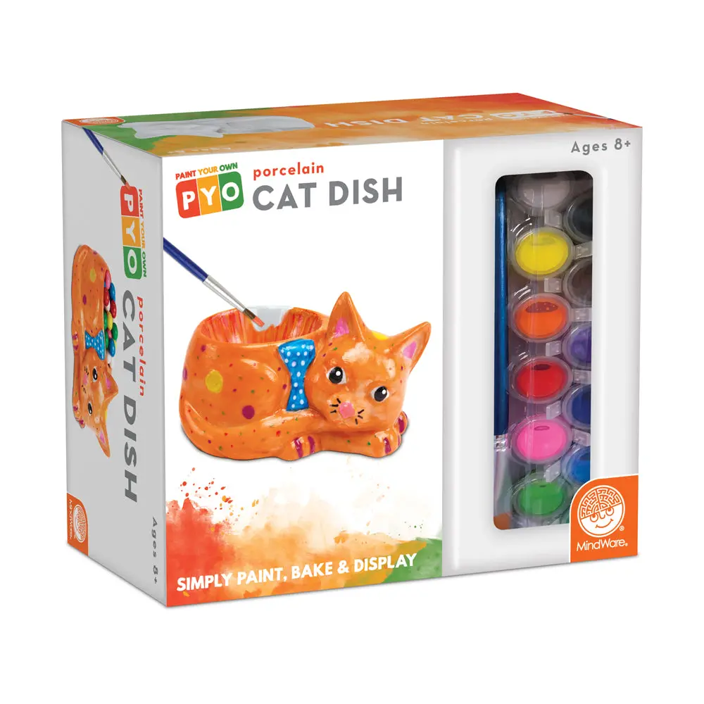 Mindware Creative Arts Paint Your Own Porcelain Cat Dish Kit 1