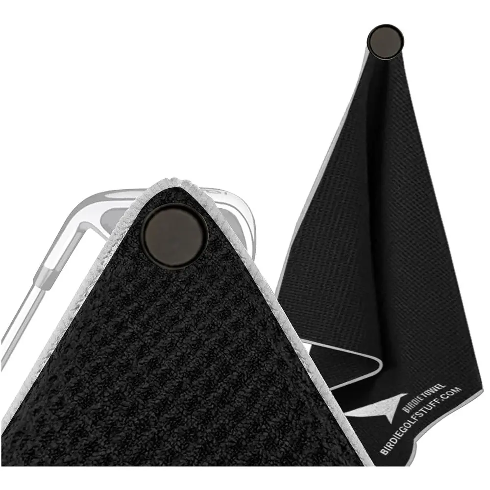 Birdie Golf: Birdie Bath - Black Magnetic Golf Towel With Premium Microfiber 1