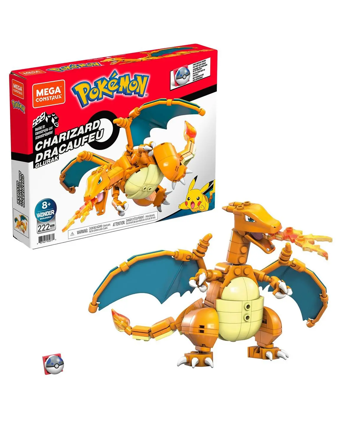 Mega Construx 223 Piece Pokemon Charizard Building Set 1
