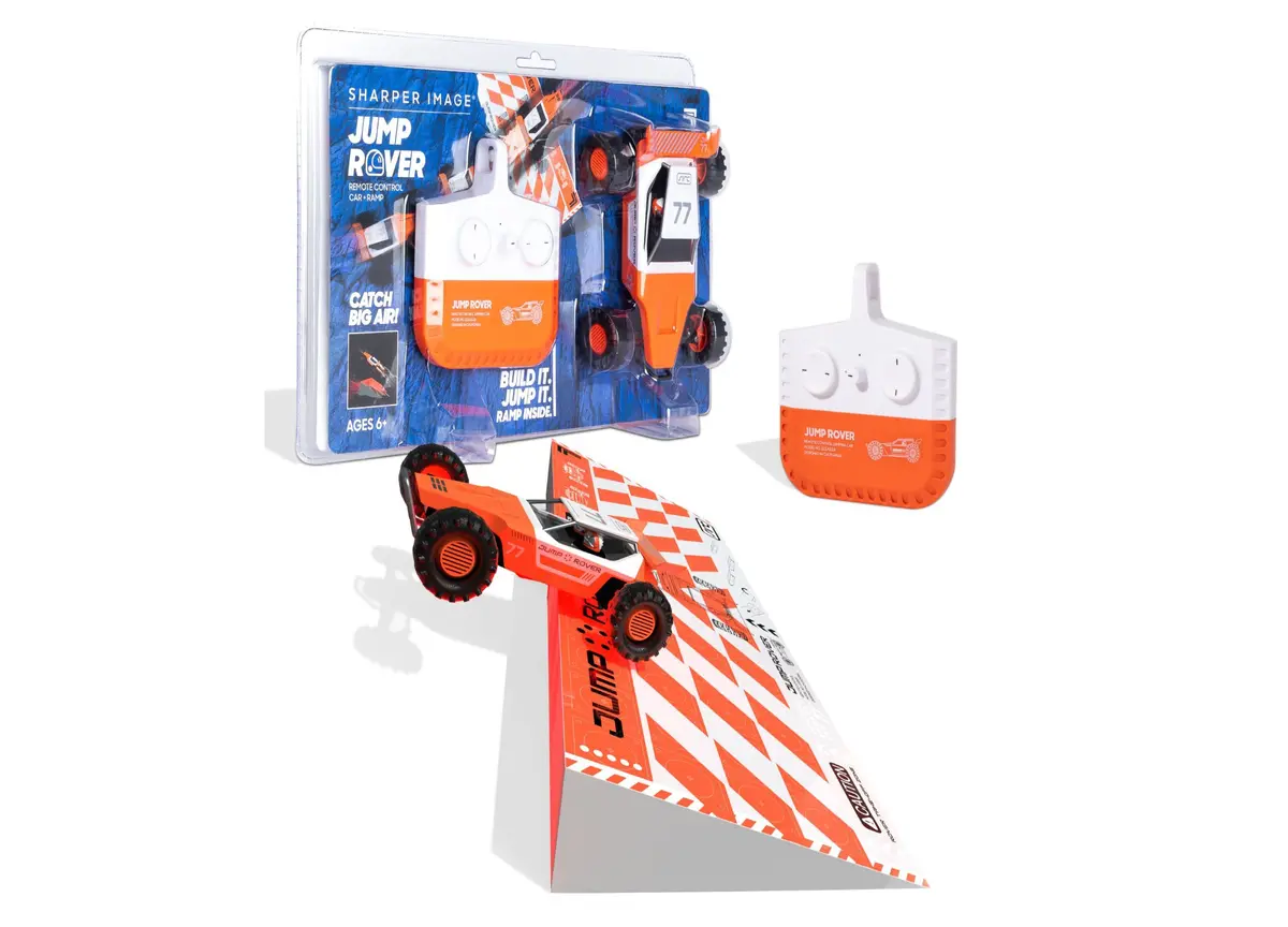 Sharper Image Remote Control Jump Rover Car Toy With Stunt Ramp - Rechargeable - Set Of 3 1