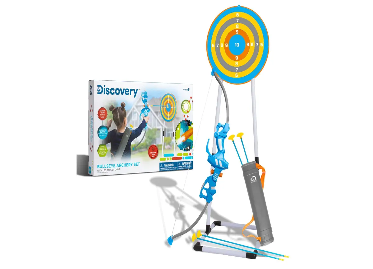 Discovery Kids Led Light-Up Bullseye Archery Set With Stand And Quiver 1
