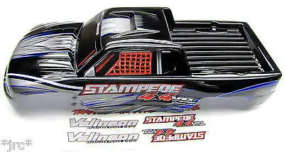 Fits Stampede 4X4 Vxl Body Shell (Silver & Blue) 67086-4 1