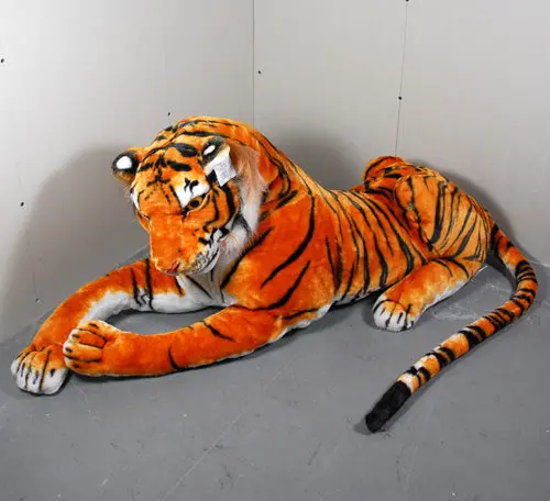 Gigantic Tiger Lying 42In Soft Plush - Striped Majesty 1