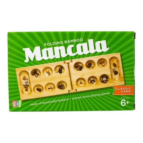 Bamboo Classic Mancala Game With Colorful Stones 1