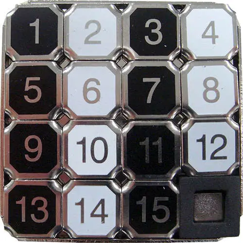 Go! Games Classic 15 Puzzle Game - Metal Frame Slider Puzzle 1