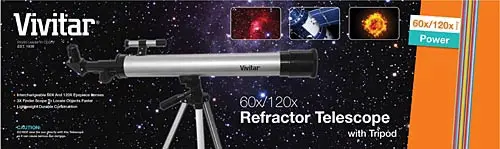 Vivitar Stargazer 60X120x Refractor Telescope Kit With Tripod And Finder Scope 1