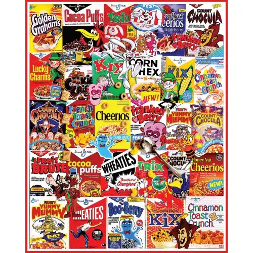Vintage Cereal Box Collage Puzzle - 1000 Pieces By White Mountain Puzzles 1