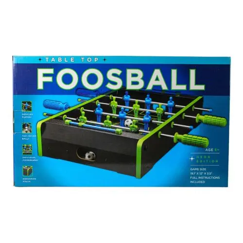 Neon Foosball Tabletop Game - Compact & Colorful Kickoff 1