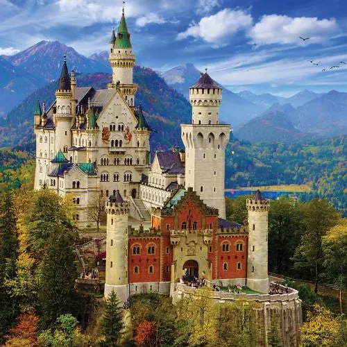 Neuschwanstein Castle Enchanting Scenery Jigsaw Puzzle - 1000 Pc 1