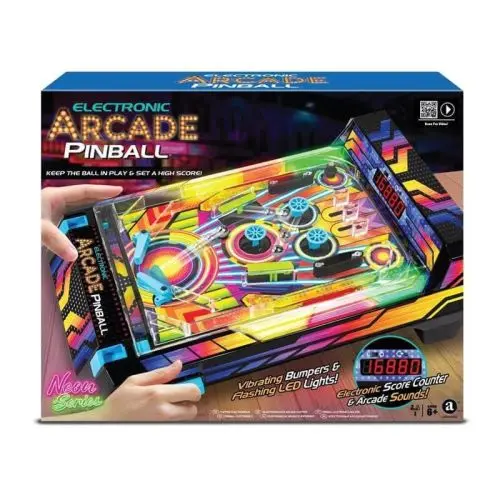 Neon Series Electronic Arcade Pinball Game With Led Lights And Vibrating Bumpers 1