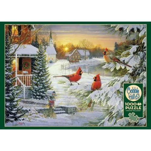 Cobble Hill Sunset Cardinals Jigsaw Puzzle - 1000 Pc 1
