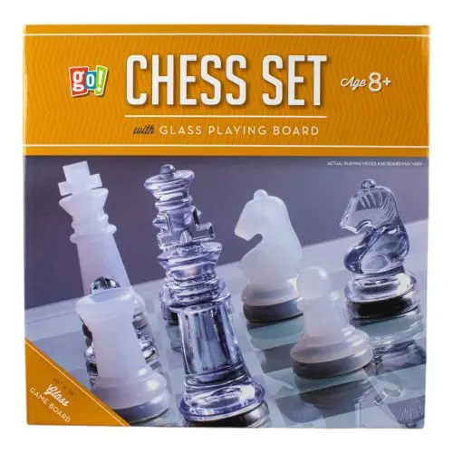 Elegant Plastic Chess Set With Sophisticated Glass Chessboard 1
