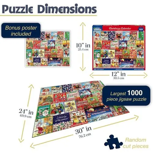 Festive Countdown Christmas Calendar Jigsaw Puzzle - 1000 Pc 1