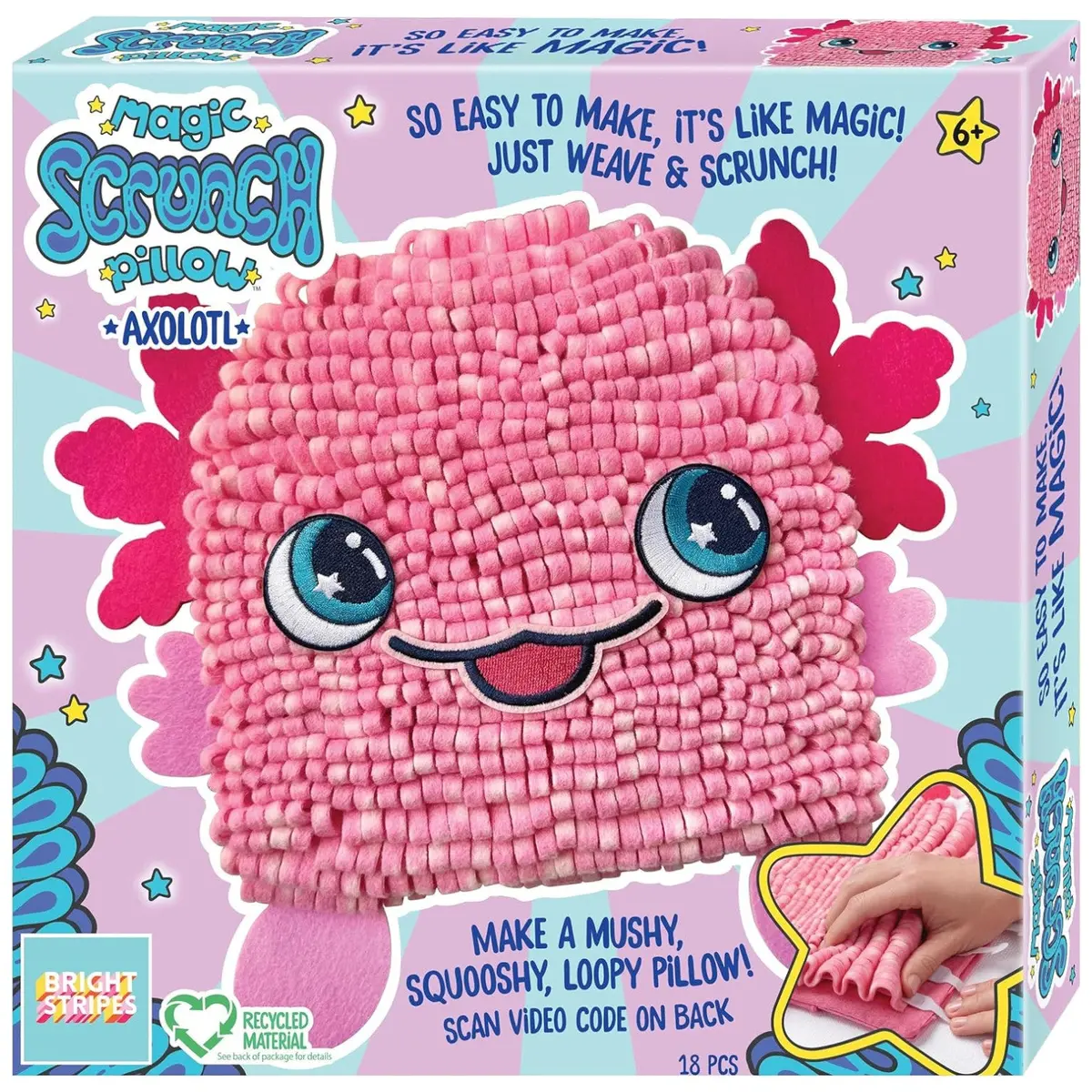 Diy Magic Scrunch Pillow Axolotl - Plush Craft Kit 1