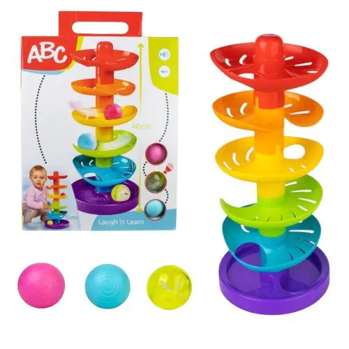 Abc Rainbow Ball Drop Tower - 5 Level Cause & Effect Toy For Ages 12 Months+ 1
