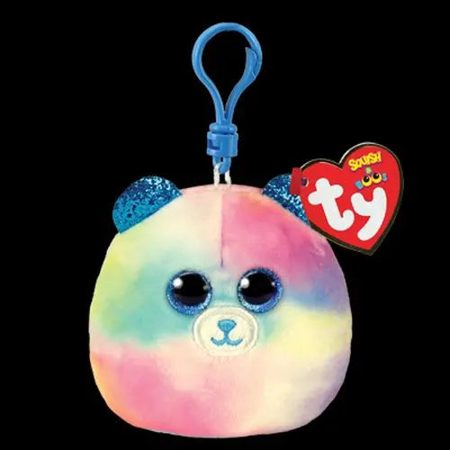Ty Squish-A-Boos Hope Bear Squish Clip - 3 Inch Rainbow Plush 1