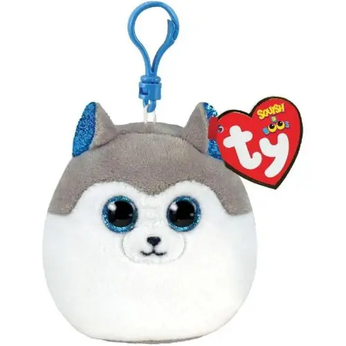 Ty Mini Beanie Squish-A-Boos Slush Husky Squish Clip 1