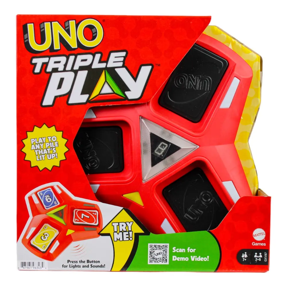 Uno Triple Play Electronic Card Game By Mattel 1