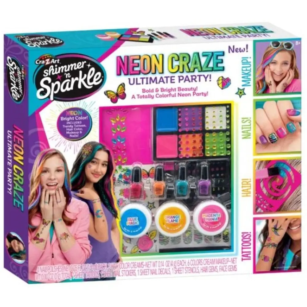 Shimmer 'N Sparkle Sns Neon Craze Ultimate Party Set - Colorful Craft Kit 1
