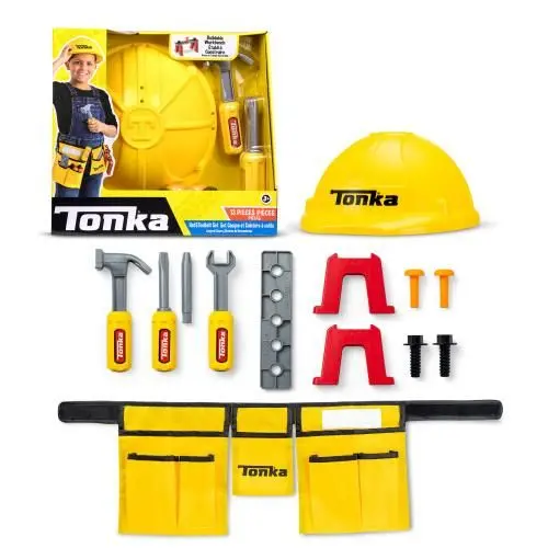 Tonka 13-Piece Tough Tool Belt And Adjustable Hard Hat Set 1