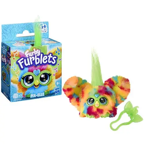 Pix-Elle Furblet Game On Gamer With Pixelated Rainbow Fur And Keychain 1
