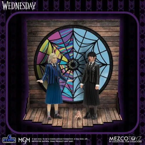 Mezco 5 Points Nevermore Academy Collectible Action Figures - Wednesday And Enid Set 1