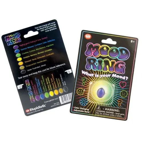 Chameleon Mood Rings Carded - Colorful Emotion Indicator 1