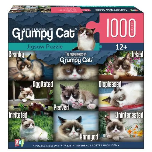 Gc Grumpy Cat Humorous Collage Jigsaw Puzzle - 1000 Pc 1