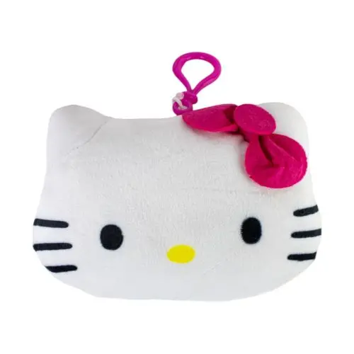 Hello Kitty 4 Inch Pink Zipper Plush Head Keychain 1